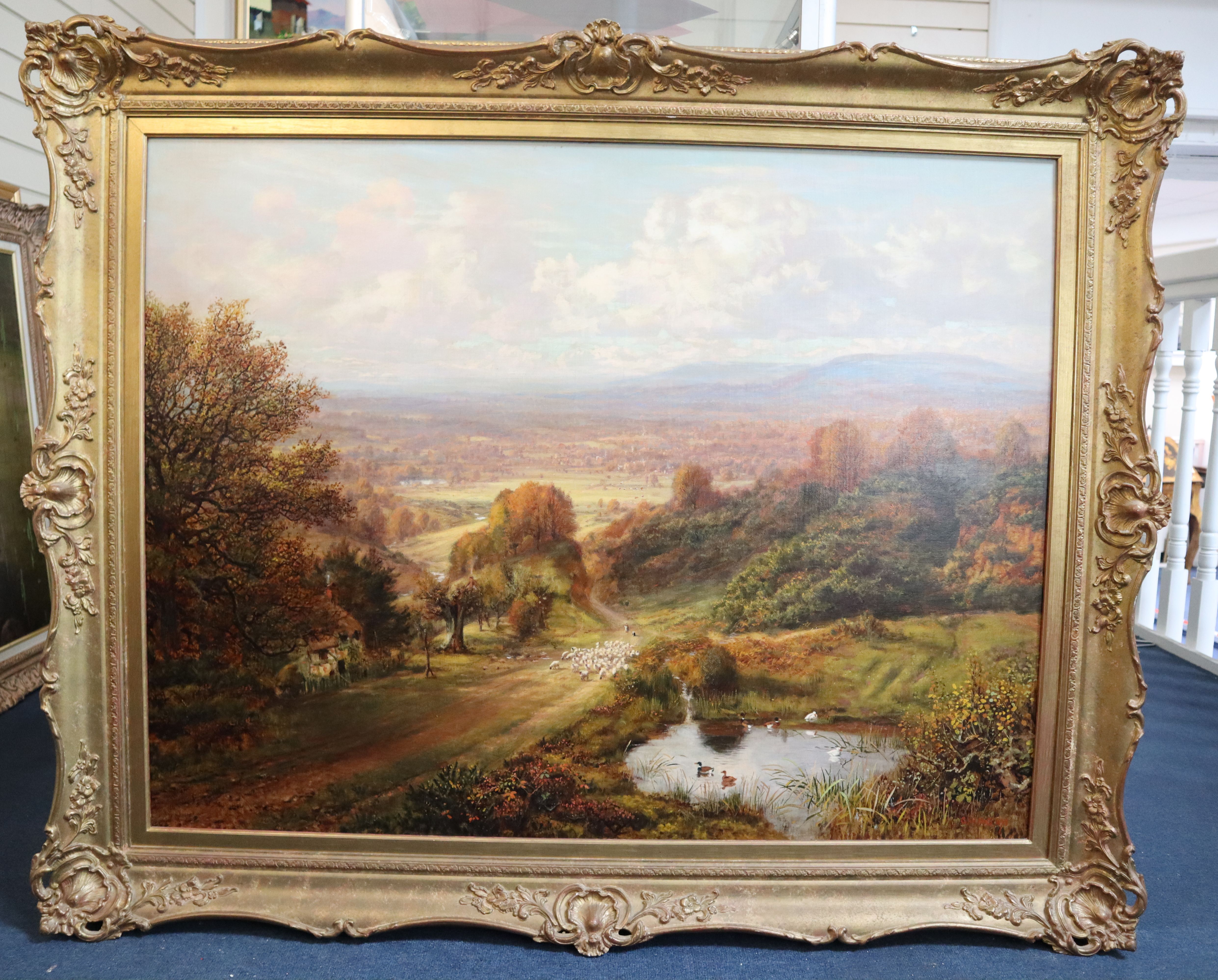 George William Mote (1832-1909) Landscape near Guildford 33 x 43in.